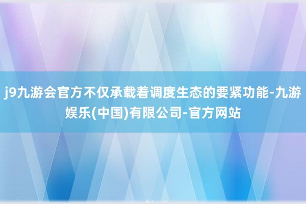 j9九游会官方不仅承载着调度生态的要紧功能-九游娱乐(中国)有限公司-官方网站